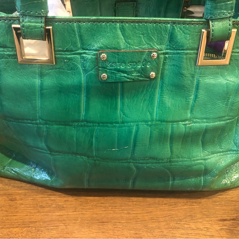 Kate Spade Elena Madrid Patent Croc Leather handbag